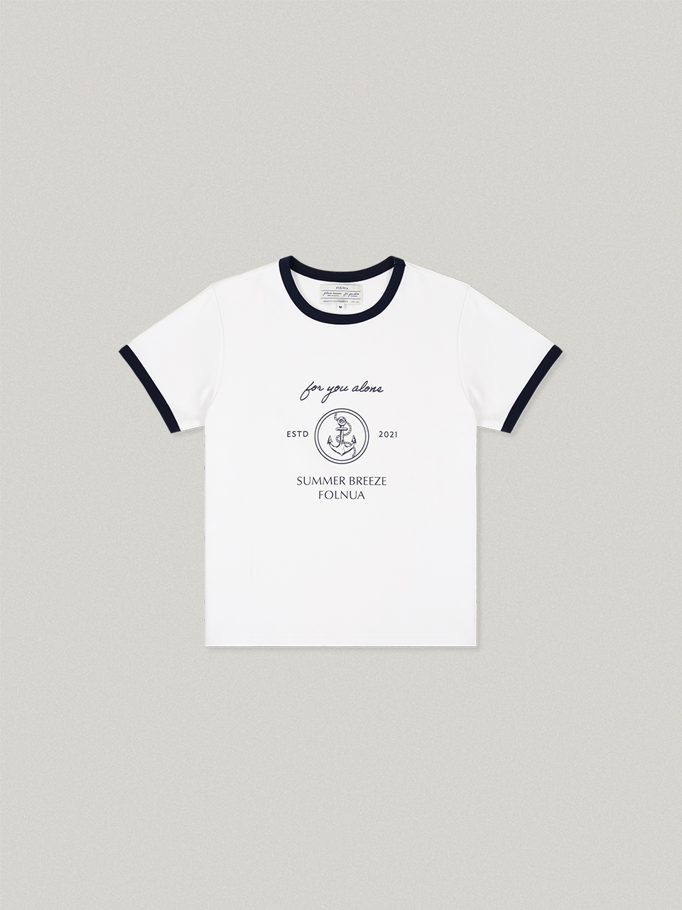 Coloration Anchor Half Sleeve T-shirt in white navy컬러레이션 앵커 하프 슬리브 티셔츠
