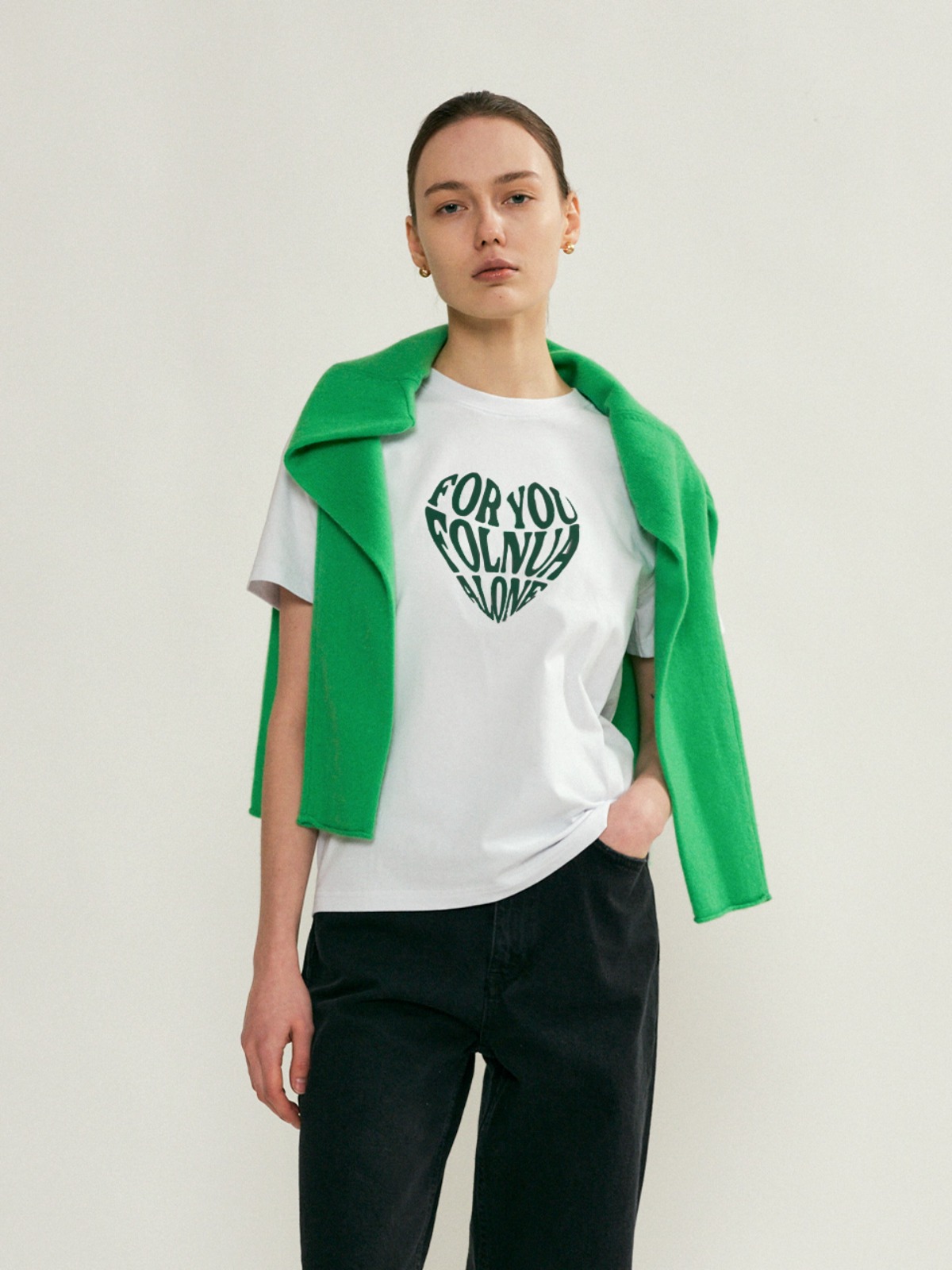 폴뉴아 HEART T-shirt in Green