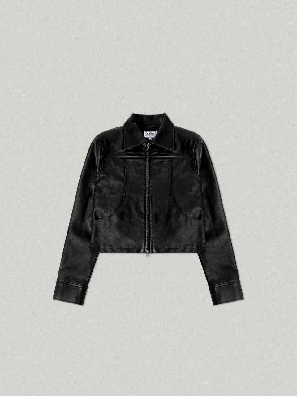Faux Leather Crop Jacket - black포 레더 크롭 자켓[09월 25일 순차출고 예약배송]