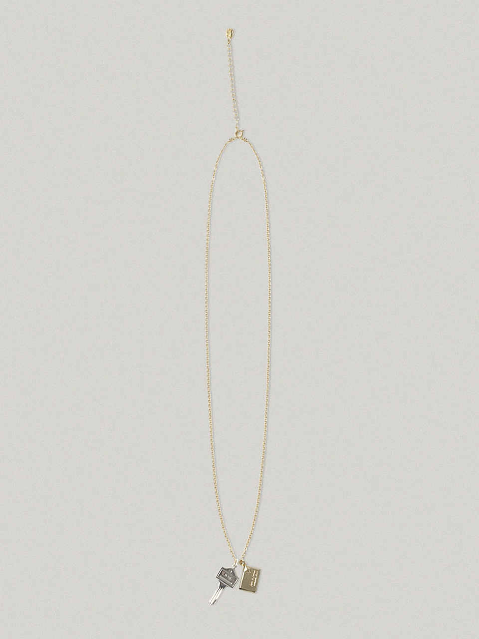 [folnua x fi,ore]Mini Post Key Necklace - gold chain (two tone)