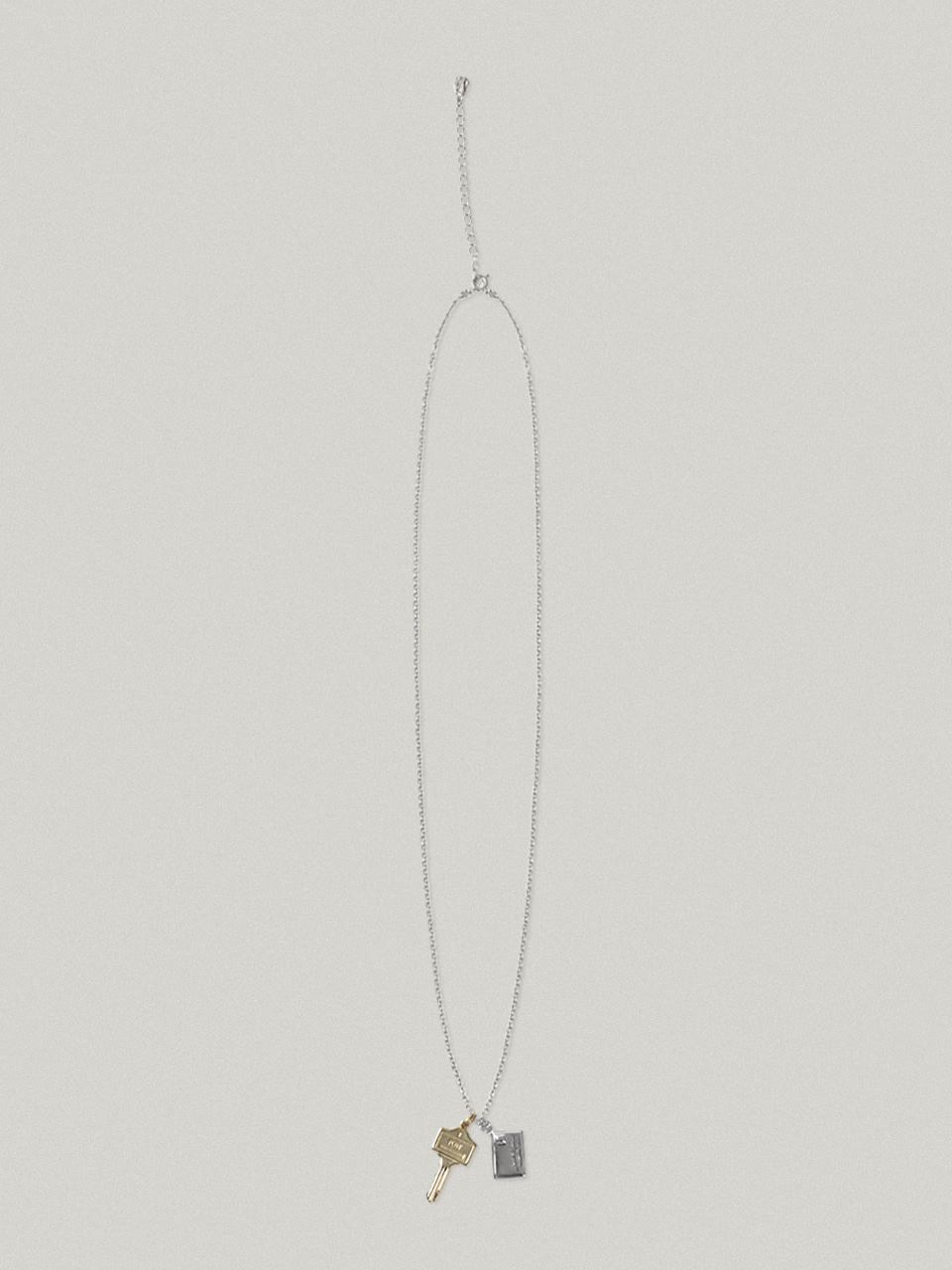 [folnua x fi,ore]Mini Post Key Necklace - silver chain (two tone)